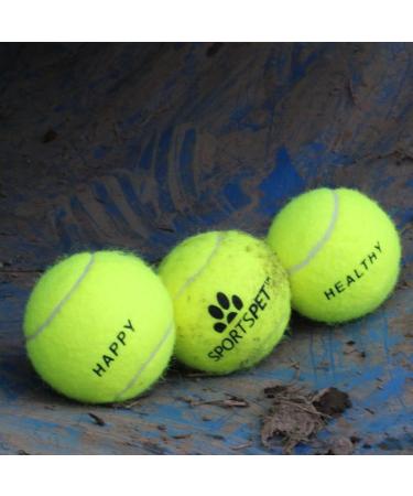 SPORTSPET Tennis Balls for Dogs - Extra Bouncy - Non Toxic - Durable - Long Lasting - Floats (12 Pack) (63.6mm) - Buy Online on GoSupps.com