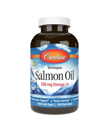 Carlson Labs Norwegian Salmon Oil 500 mg 300 Soft Gels