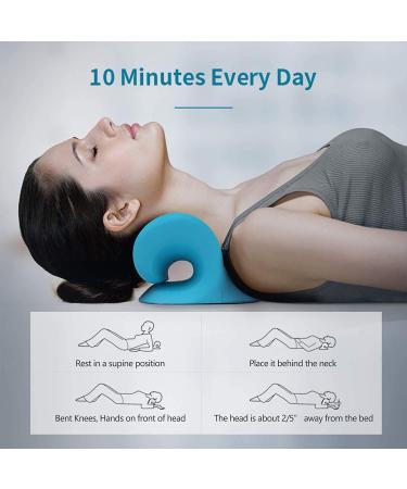 Ecy CQCY Neck and Shoulder Relaxer Cervical Traction Device for TMJ Pain Relief and Cervical Spine Alignment Chiropractic Pillow Neck Stretcher (pink) (blue 2) - Buy Online on GoSupps.com