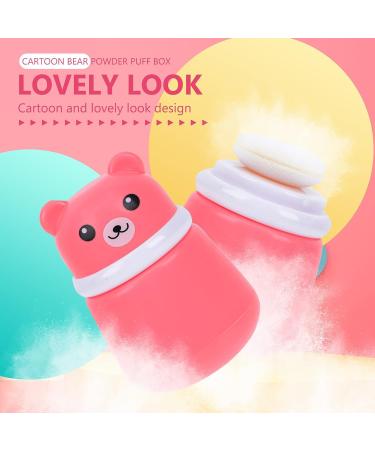 OSALADI Baby Powder Bottle with Cartoon Bear Powder Puff Box - Pink Portable Powder Dispenser for Kids - Buy Online on GoSupps.com