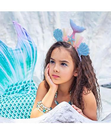 IYOU Sequin Mermaid Headband Blue Starfish Hair Hoop Shell Party Costume Hair Accessories for Women and Girls - Buy Online on GoSupps.com