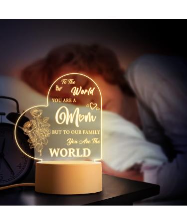 Engraved Mum Birthday Night Light - Touching Gift from Daughter/Son - Mum Birthday Lamp - Buy Online on GoSupps.com