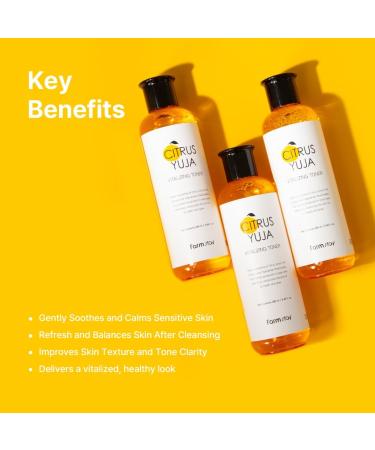 Farmstay Citrus Yuja Vitalizing Toner Vitamin C Facial Toner for Dry & Sensitive Skin Dark Spot Correcting Moisturizing & pH-Balancing Smoothing Korean Skin Care for Women & Men 9.46 fl. oz. - Buy Online on GoSupps.com