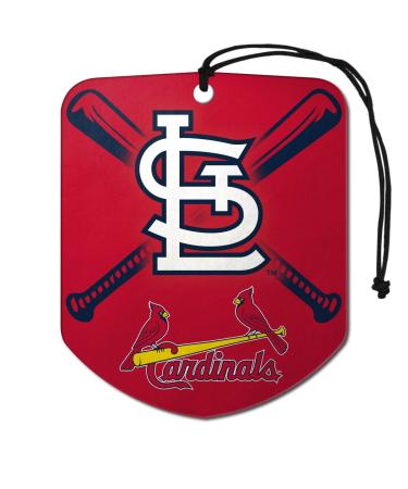 FANMATS 61558 MLB St. Louis Cardinals Hanging Car Air Freshener, 2 Pack, Black Ice Scent, Odor Eliminator, Shield Design with Team Logo