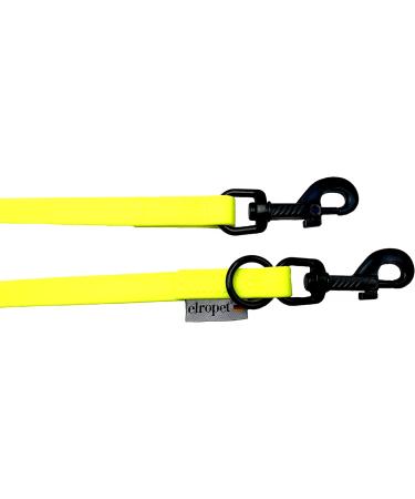Biothane Dog Leash - Adjustable Black Hook for Small & Large Dogs | 2m - 5m Neon Yellow Durable & Waterproof - Buy Online on GoSupps.com