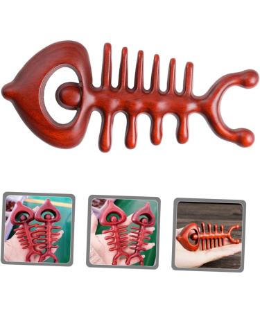 Buy Minkissy Herringbone Wooden Massage Comb | Creative Body & Face Massage Tool | Rosewood Hair Comb for Relaxation - Buy Online on GoSupps.com