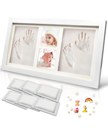 Tenquan baby handprint and footprint kit baby wood picture frame with plaster printing hand and footprint cast set with 6 packs tone-gift for newborns babies - Buy Online on GoSupps.com