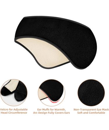 Comfortable Sleep Mask with Earplugs - Light Blocking Adjustable Eye Cover for Men & Women - 2 in 1 Eye Mask for Restful Sleep (Black - Buy Online on GoSupps.com