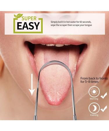 INF Stainless Steel U-Shaped Tongue Cleaner - Effective Tongue Scraper for Bad Breath Relief | Buy Internationally - Buy Online on GoSupps.com