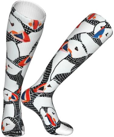 Puffin Drawing Compression Socks for Men & Women | 15-20 mmHg Support for Running & Cycling - Buy Online on GoSupps.com
