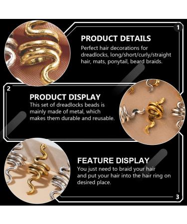 Buy Solustre Metal Dreadlocks Rings - Vintage Hair Tubes & Mushrooms | 9-Piece Set for DIY & Barber Salon - Buy Online on GoSupps.com