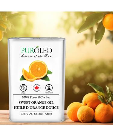 PUROLEO Sweet Orange Essential Oil 128 Fl Oz/3785 ML (Made in Canada) 100% Pure Therapeutic Grade for DIY Personal Care Cleaning Aromatherapy Diffuser Beauty Massage face Hair 128 Fl Oz (Pack of 1) - Buy Online on GoSupps.com