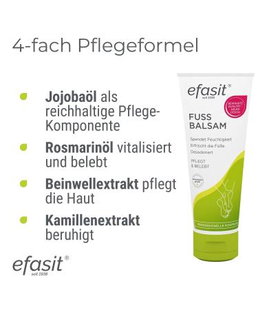 Efasit Foot Balm 75ml | Rich Moisturizer for Dry Feet with Jojoba & Rosemary Oil | Nourishing Care for Healthy Feet - Buy Online on GoSupps.com