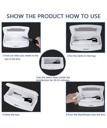 Gusnilo Clear Lid Plastic Storage Box for Nail, Hair Salon & Spa Tools - Black & White - Buy Online on GoSupps.com