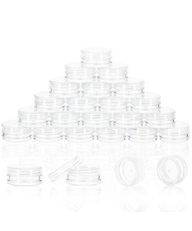 ZEJIA Sample Containers Tiny Sample Jars with Lids 3 Gram Cosmetic Containers with lids Clear Lip Balm Containers (25 Pieces) 3g-25 Count