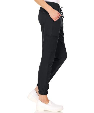 Mini Marilyn Scrub Joggers - 4-Way Stretch, Elastic Waistband, Large Black - Buy Online on GoSupps.com