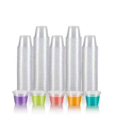 300 Count-1oz Plastic Shot Glasses Mini Disposable Cups Perfect Container for Jello Shots Condiments Tasting Sauce Dipping Samples Clear