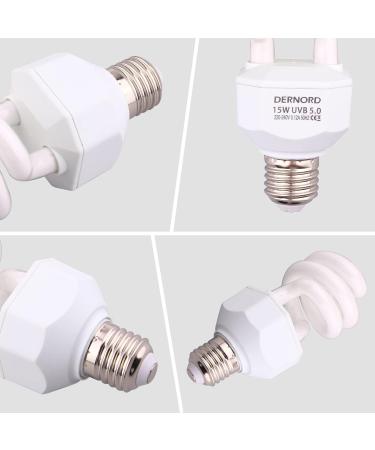 Dernord UVB & UVA Light Bulb 5.0 - 15W Compact UV Lamp for Lizards Geckos Turtles & Snakes - Ideal for Reptile Habitat - Buy Online on GoSupps.com