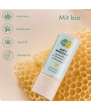 4PEOPLEWHOCARE BIO Lip Balm - Organic Beeswax Lip Care Stick with Lemongrass - Sustainable Solution for Dry Cracked Lips - Natural Cosmetics - Buy Online on GoSupps.com