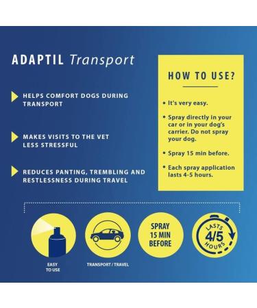 ADAPTIL Spray 20 mL Dog Calming Pheromone Spray by ADAPTIL for Dogs to Help Calm & Comfort During Travel or Stressful Events - The Original Dog Appeasing Pheromone Spray (ADAPTIL Spray C956 1-Pack) - Buy Online on GoSupps.com