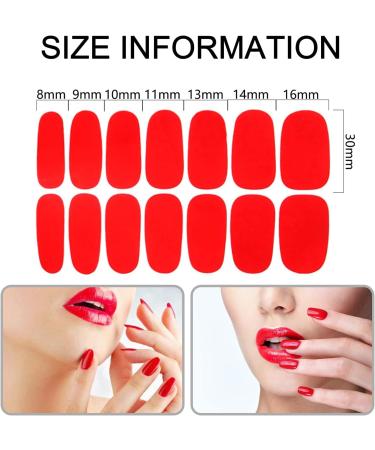 224pc Solid Color Matte Nail Wraps Stickers w/ Nail File - Classic Red - for Women - Buy Online on GoSupps.com