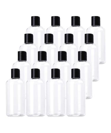Bekith 16 Pack 8oz Plastic Squeeze Bottles with Disc Cap, Clear Travel Containers For Shampoo, Lotions, Liquid Body Soap, Creams