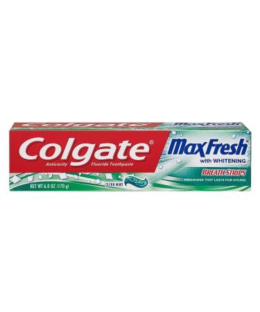 Colg Max Frsh Cln Mint Tp Size 6z Colgate Max Fresh W/Mini Breath Strips Whitening Clean Mint Toothpaste