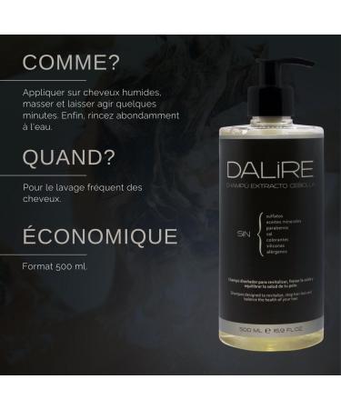 DALIRE ORGANIC ANTI-ONION HAIR LOSS SHAMPOO Without SULFATES or Parabens | 500 ml | Extra Foam | Hair Growth for Men/Women | Silicone Free - Buy Online on GoSupps.com