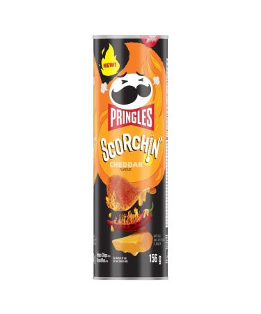 Pringles Scorchin Cheddar Flavour Potato Chips 156 g Snack Chip And Crisp