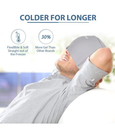 Headache Relief Cap - Migraine Hat for Cold & Hot Therapy - Gel Ice Pack for Headaches - Grey - Buy Online on GoSupps.com