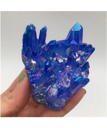 Crystal Crystal Cluster Specimen Blue Angel Aura Flower Natural Electroplating Gemstone Quartz Cluster Draw yuebang Reiki Crystal Stone (Size : 50-100g) - Buy Online on GoSupps.com
