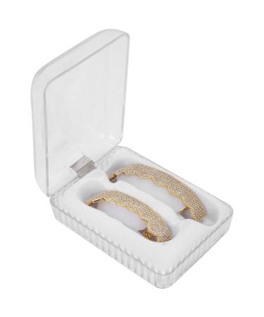 Bling Teeth Grillz Set - Iced Out Gold & Silver Teeth Grills for Women | Top & Bottom Grills with Storage Box - Buy Online on GoSupps.com