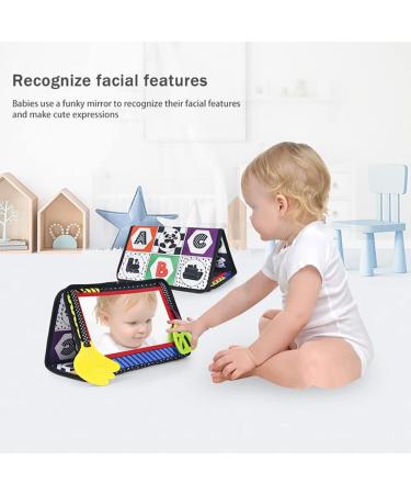 Katutude Baby Fabric Book & Mirror Toy Set - Black White Contrast Pattern | Perfect Gift for Newborns (0-36 Months) | Soft Crackling Book & Bite Ring - Buy Online on GoSupps.com