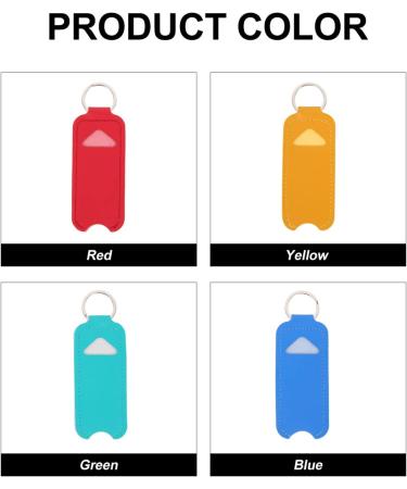Beavorty Travel Toiletry Bag Set - 4Pcs PU Leather Keychain Lipstick Holders | Colorful Organizer for Lip Balm & Cosmetics (Red Yellow Green Blue - Buy Online on GoSupps.com