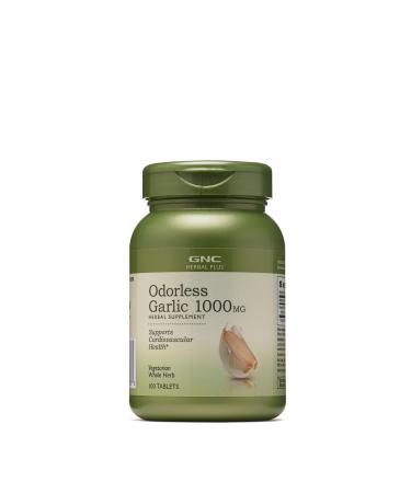 GNC Herbal Plus Odorless Super Garlic 1000mg 100 Tablets Supports Cardiovascular Health