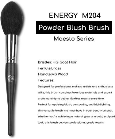 ENERGY Blush Brush for Cheeks Professional Tapered Powder Brush for Blusher Setting Powders Minerals Bronzer Contour Highlighter with Cream Powder Blending Soft Goat Hair Mastro Face Makeup Brush M204 - Buy Online on GoSupps.com