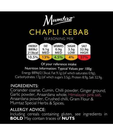 Mumtaz CHAPLI KEBAB Seasoning Mix 250g Resealable & Stacking Friendly Tub - Buy Online on GoSupps.com