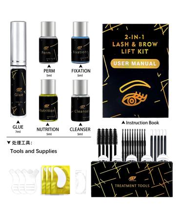 Omysda 2-in-1 Brow Lamination and Lash Lift Kit | Professional At-Home Eyebrow & Lash Perm | Long-Lasting Results | Instant Lifting & Curling | DIY Eyelash & Brow Perm - Buy Online on GoSupps.com