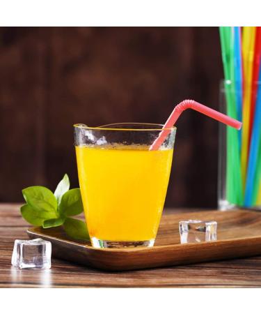 500 Pcs Colorful Disposable Plastic Flexible Straws.(0.23'' diameter and 7.7" long) Red yellow blue pink green - Buy Online on GoSupps.com