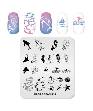 KADS Ocean Seahorse Nail Stamping Plate - Shell & Starfish Template for Nail Art - OC010 - Buy Online on GoSupps.com
