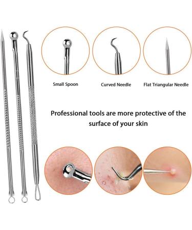 10Pcs Blackhead Remover Pimple Popper Tool Kit - Professional Acne Extractor for Nose & Face - Buy Online on GoSupps.com