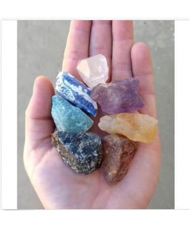 Natural Crystal Rough 7 Stones Set Seven Medium Rough Natural raw Crystal kit Chakra Reiki Balancing - Buy Online on GoSupps.com