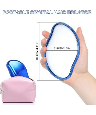 Crystal Hair Eraser for Women - Painless Exfoliation Hair Remover - Portable & Reusable - Lake Blue - Buy Online on GoSupps.com