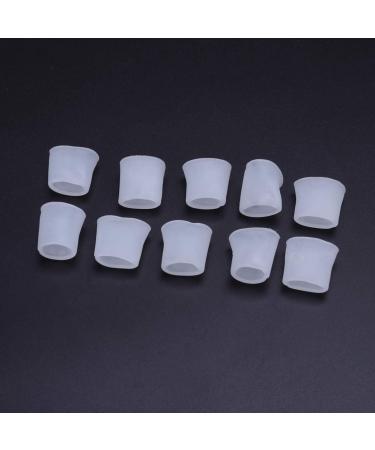 COHEALI Toe Separator Gel Tubes - 5 Pairs Silicone Sleeves for Little Toe, White Open Sleeve Corn Seperator - Toe Protectors - Buy Online on GoSupps.com