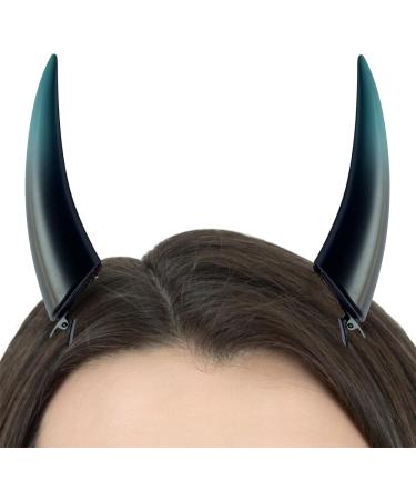 Gothic Devil Horns Women Demon Vampire Headpiece Devil Hair Clips Horns Hairpin for Scary Look Gothic Funny Cosplay for Women Halloween Blue - Buy Online on GoSupps.com