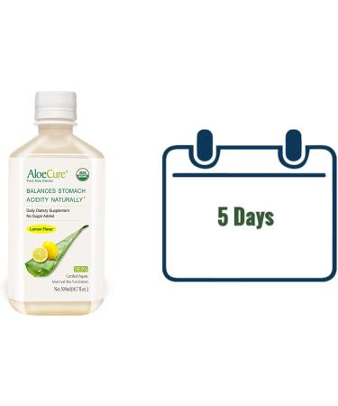AloeCure USDA Organic Lemon Aloe Vera Juice 2x500ml Bottles - Inner Leaf, Acid Buffer, 12 Hours Harvested - Buy Online on GoSupps.com