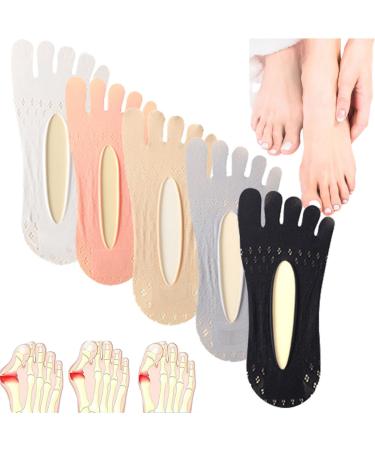 Orthoes Bunion Relief Socks ERGOic Anti-Bunions Health Sock Bunion Corrector Socks for Women and Men Sock Align Toe Socks for Bunion (5 Color 5 Pairs) 5 Color 5 Pairs