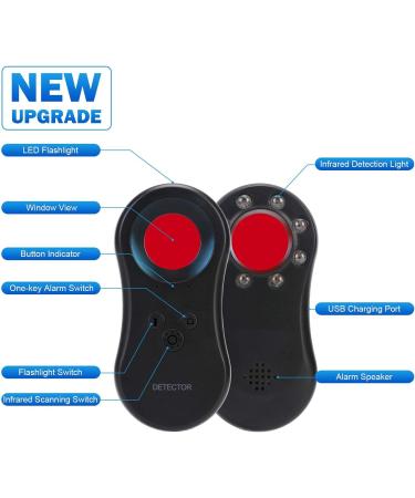 Pocket-Sized Hidden Camera Detector | LED Device Finder with Infrared Viewfinders | Anti-Spy Camera Locator with Chargeable Anti-Theft Alarm for AirBnB, Hotels, and Bathrooms - Buy Online on GoSupps.com