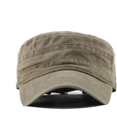 Uaook Classic Premium Army Cap - Men's Cotton Military Style Flat Cap | Low Profile Summer Fiddler Hat | Unisex Retro Baseball Chapeau - Buy Online on GoSupps.com