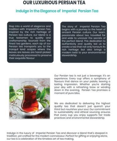 IMPERIAL PERSIAN TEA 100% Natural Turkish Black Tea Aromatic Relaxing Health Benefits Exquisite Blend from England Resealable Pack (25 Teabags) - Buy Online on GoSupps.com